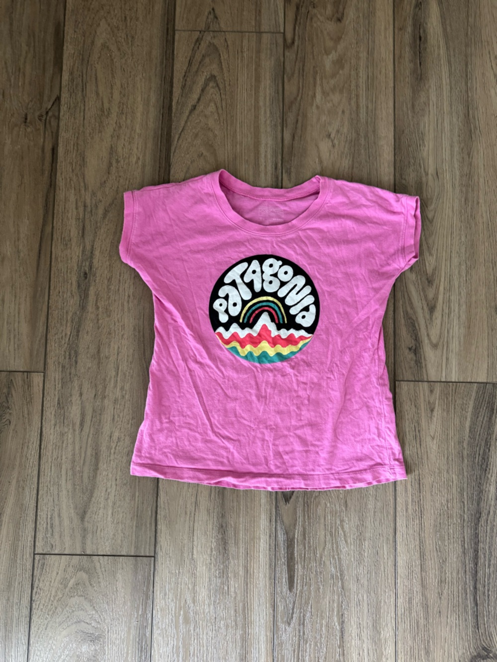 Patagonia Pink Graphic Kids Short Sleeve Tee